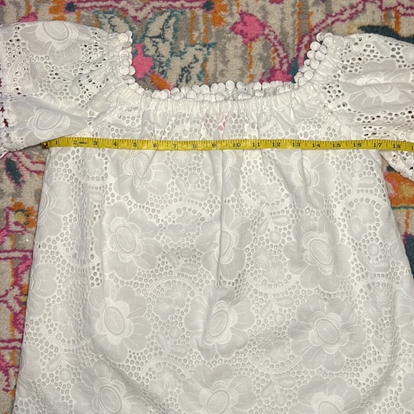 Lilly Pulitzer Laurenne Off-The-Shoulder Top Resort White Bouquet Size Small - Picture 8 of 10